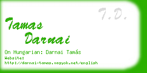 tamas darnai business card
